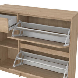 Wyld Haus Budapest Natural Oak Effect 3-Door Shoe Cabinet With Drawer - thumbnail 9