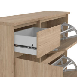 Wyld Haus Budapest Natural Oak Effect 3-Door Shoe Cabinet With Drawer - thumbnail 8