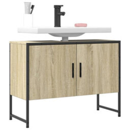 Berkfield Bathroom Sink Cabinet Sonoma Oak 80X33X60 Cm Engineered Wood - thumbnail 1