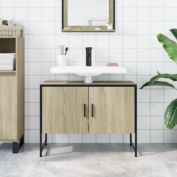 Berkfield Bathroom Sink Cabinet Sonoma Oak 80X33X60 Cm Engineered Wood - thumbnail 3