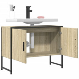 Berkfield Bathroom Sink Cabinet Sonoma Oak 80X33X60 Cm Engineered Wood - thumbnail 4