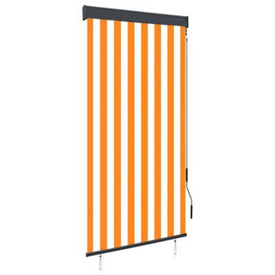 Berkfield Outdoor Roller Blind 80X250 Cm White And Orange - image 1