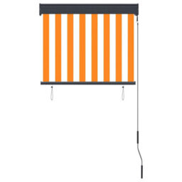 Berkfield Outdoor Roller Blind 80X250 Cm White And Orange - thumbnail 4