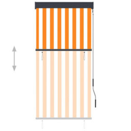 Berkfield Outdoor Roller Blind 80X250 Cm White And Orange - thumbnail 3