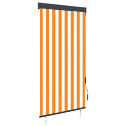 Berkfield Outdoor Roller Blind 80X250 Cm White And Orange - thumbnail 1