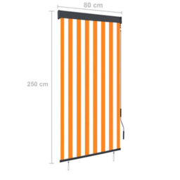 Berkfield Outdoor Roller Blind 80X250 Cm White And Orange - thumbnail 8