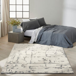Blue Abstract Handmade Luxurious Modern Wool Rug For Bedroom & Living Room-160Cm X 221Cm