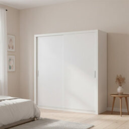 Spacious Bono Sz200 Sliding Door Wardrobe Practical Contemporary Bedroom White - thumbnail 2