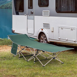 Outsunny Single Portable Outdoor Military Sleeping Bed Camping Cot Green - thumbnail 1