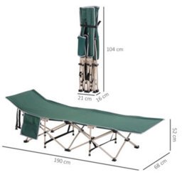 Outsunny Single Portable Outdoor Military Sleeping Bed Camping Cot Green - thumbnail 3