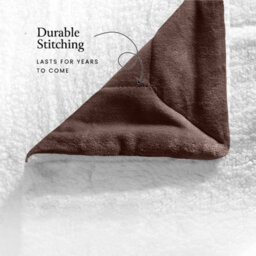 Ameha Sherpa Fleece Blanket Coffee Soft Thick & Fluffy Reversible Smooth Touch Warm Throw Single 130X150Cm - thumbnail 5