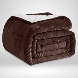 Ameha Sherpa Fleece Blanket Coffee Soft Thick & Fluffy Reversible Smooth Touch Warm Throw Single 130X150Cm