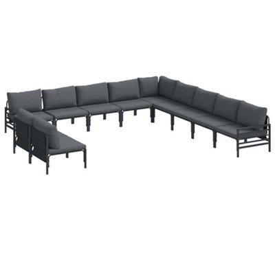 Berkfield Stylish Garden Sofa Set 11 Pcs Anthracite Steel - image 1