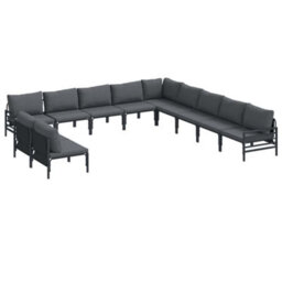 Berkfield Stylish Garden Sofa Set 11 Pcs Anthracite Steel - thumbnail 1