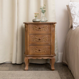 Melody Maison Wooden 3 Drawer Bedside Table - Pays Du Bois Range - thumbnail 7