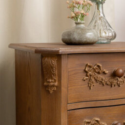 Melody Maison Wooden 3 Drawer Bedside Table - Pays Du Bois Range - thumbnail 4
