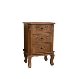 Melody Maison Wooden 3 Drawer Bedside Table - Pays Du Bois Range - thumbnail 9