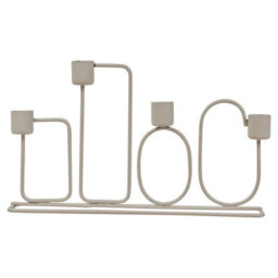 Urbn-Living Urbnliving 16Cm Metal Cream Candle Holder Holds Up To 4 Candles Dinner Centrepiece - thumbnail 2