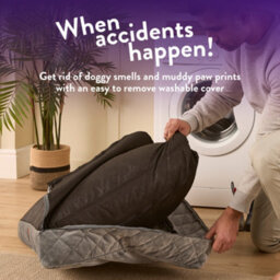 Slumberdown Padded Dog Bed: Cosy Comfort For A Happy Pup, Grey - thumbnail 8
