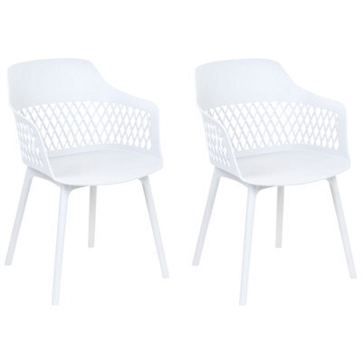 Beliani Set Of 2 Dining Chairs Almira White - image 1