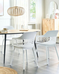 Beliani Set Of 2 Dining Chairs Almira White - thumbnail 2