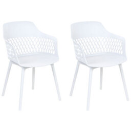 Beliani Set Of 2 Dining Chairs Almira White