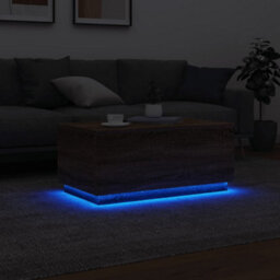 Berkfield Coffee Table With Led Lights Brown Oak 90X50X40 Cm - thumbnail 5