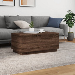 Berkfield Coffee Table With Led Lights Brown Oak 90X50X40 Cm - thumbnail 4