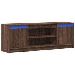 Berkfield Tv Cabinet With Led Brown Oak 139.5X34X50 Cm Engineered Wood - thumbnail 3