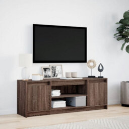 Berkfield Tv Cabinet With Led Brown Oak 139.5X34X50 Cm Engineered Wood - thumbnail 4
