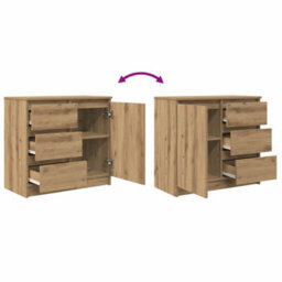 Vidaxl Sideboard With Drawer Artisan Oak 71X35X65 Cm Engineered Wood - thumbnail 9