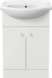 Affine 560mm Vanity Unit & Basin Set Freestanding Bathroom Sink Single Tap Hole Floor Standing Matt White - thumbnail 4