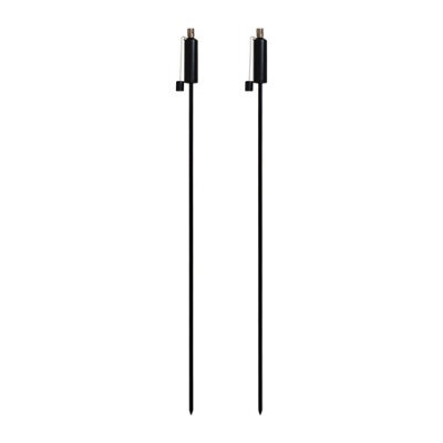 Harbour Housewares 146Cm Metal Garden Torches - Cylinder - Set Of 2 Black Outdoor Lighting Oil Fuel Lamp Candle Flame Lantern - image 1