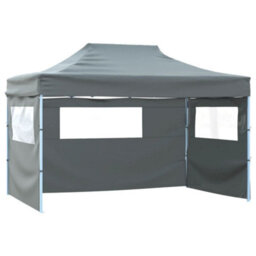 Walplus Professional Folding Party Tent Garden Gazebo Canopy With 4 Sidewalls 3X4 M Steel Anthracite - thumbnail 4