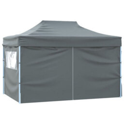 Walplus Professional Folding Party Tent Garden Gazebo Canopy With 4 Sidewalls 3X4 M Steel Anthracite - thumbnail 3
