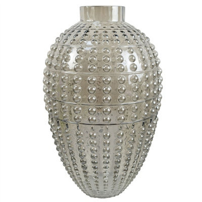 Leaf Glass Vase Smoke Grey Bubble Vase 35Cm Botanik - image 1