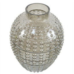 Leaf Glass Vase Smoke Grey Bubble Vase 35Cm Botanik - thumbnail 5