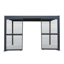 MonsterShop Metal Pergola 3M X 4M Anthracite Grey & 2 Shutter Side Panels - thumbnail 2