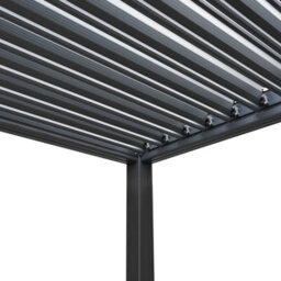 MonsterShop Metal Pergola 3M X 4M Anthracite Grey & 2 Shutter Side Panels - thumbnail 8