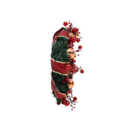 Darphe 30Cm Christmas Hanging Ornament, Red Ribbon, Light-Up Wreath - thumbnail 6