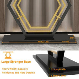 Fativo 120Cm Sintered Stone Marble Console Table Hall Display Stand Sofa Table Storage W/ Gold Stand Sturdy Legs - thumbnail 3