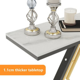 Fativo 120Cm Sintered Stone Marble Console Table Hall Display Stand Sofa Table Storage W/ Gold Stand Sturdy Legs - thumbnail 6