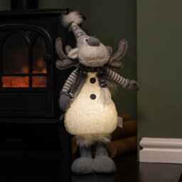 Samuel Alexander 56Cm Battery Operated Light Up Grey Christmas Standing Reindeer - thumbnail 1