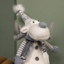 Samuel Alexander 56Cm Battery Operated Light Up Grey Christmas Standing Reindeer - thumbnail 5