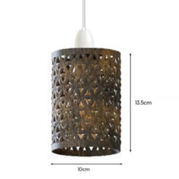 Brushed Brass Metal Drum Cage Light Shade Hollow Out Easy Fit Lamp Shade For Ceiling Pendant Light For Kitchen, Hall( 2 Pack) - thumbnail 3