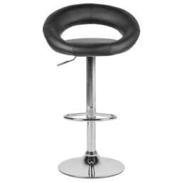 Beliani Set Of 2 Bar Chairs Peoria Faux Leather Swivel Black - thumbnail 5