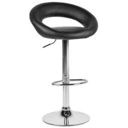 Beliani Set Of 2 Bar Chairs Peoria Faux Leather Swivel Black - thumbnail 4