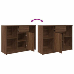 Berkfield Sideboard With Drawer Brown Oak 101X35X76 Cm Engineered Wood - thumbnail 9