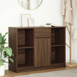 Berkfield Sideboard With Drawer Brown Oak 101X35X76 Cm Engineered Wood - thumbnail 1