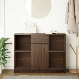 Berkfield Sideboard With Drawer Brown Oak 101X35X76 Cm Engineered Wood - thumbnail 3